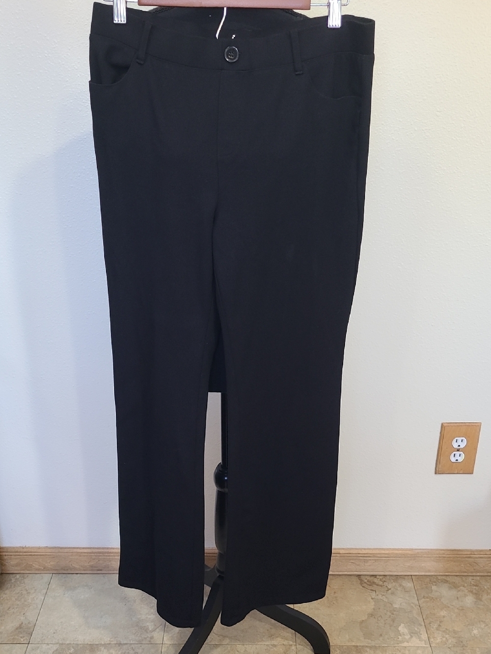 Stelle Black Straight-Leg Dress Trousers
